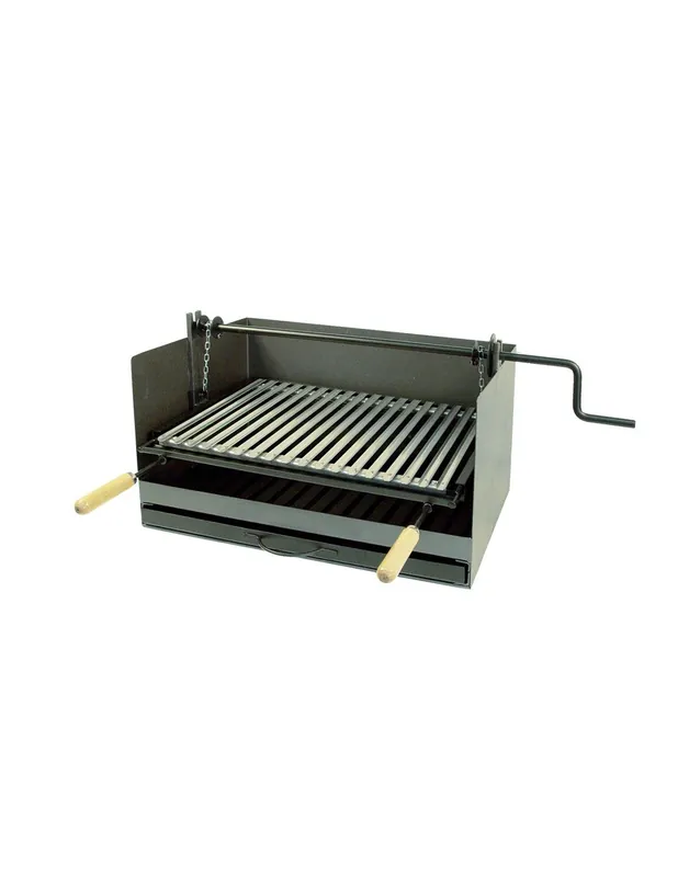 Exclusivo CAJON BARBACOA PARRILLA INOX CON ELEVADOR IMEX 61x40x33cm
