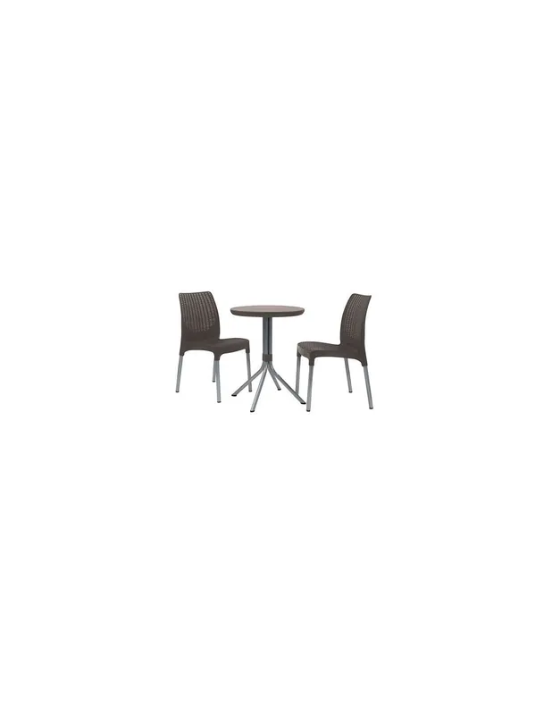 CONJUNTO KETER CHELSEA MESA Y 2 SILLAS Ø60cm Entrega Rápida