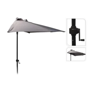 PARASOL ESQUINERO GRIS ALUMINIO 250cm Certificado