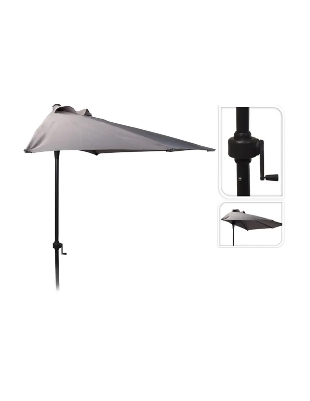 PARASOL ESQUINERO GRIS ALUMINIO 250cm Certificado