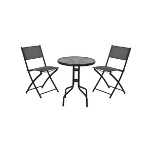Imprescindible (Must-Have) CONJUNTO MESA Ø60x70cm Y 2 SILLAS PLEGABLES