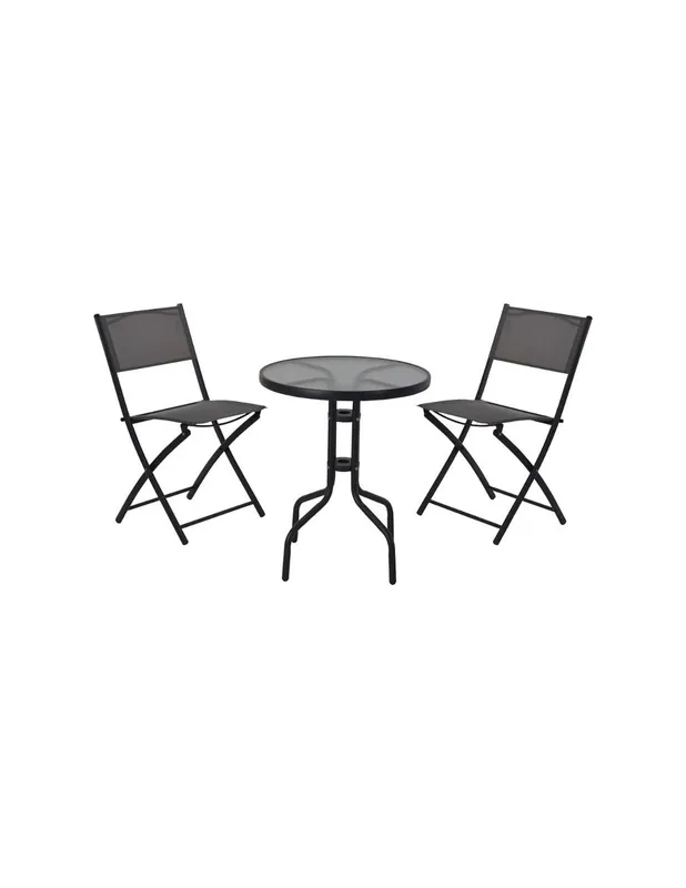 Imprescindible (Must-Have) CONJUNTO MESA Ø60x70cm Y 2 SILLAS PLEGABLES