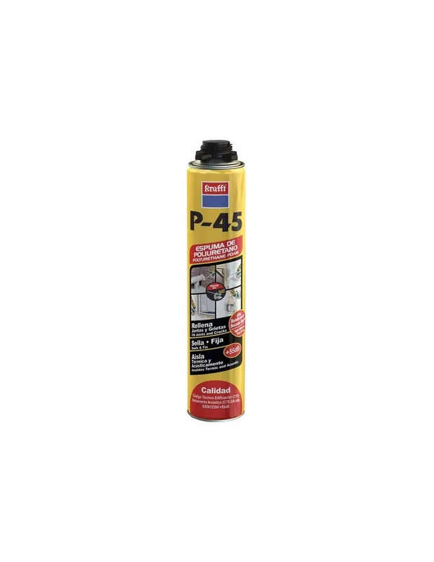 ESPUMA POLIURETANO PISTOLA P-45 KRAFFT 750ml 12UD Mejor Calidad