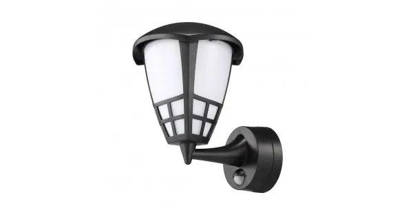 Hecho A Mano Aplique led con sensor crepuscular y movimiento 15 w 1200 lm 4000 k luz día, negro, 21,6 x 16 x 24,7 mm