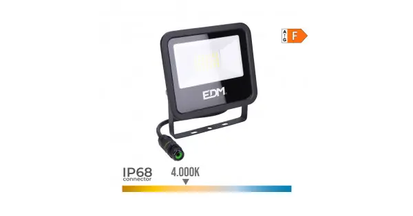 Compra Hoy Foco proyector led 30 w 2370 lm 4000 k luz día, black series; 15,8 x 13,5 x 2,9 cm