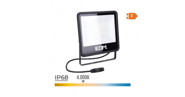 Compra Hoy Foco proyector led 100 w 8200 lm 4000 k luz día, black series; 24,6 x 22,8 x 2,9 cm