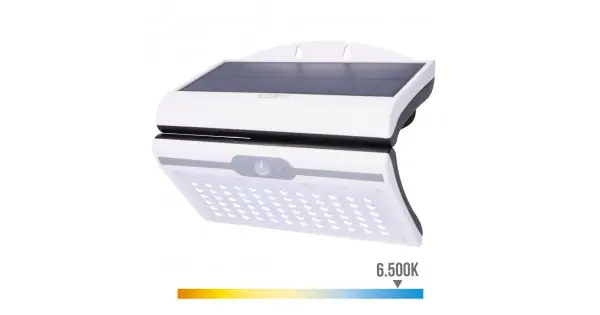 Aplique solar 6w 430lm 6.500k con sensor, color blanco Hecho A Mano