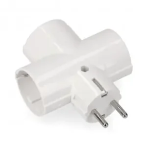 A Buen Precio Adaptador triple 2p+t, 16a 250v~ , blanco (retractilado)