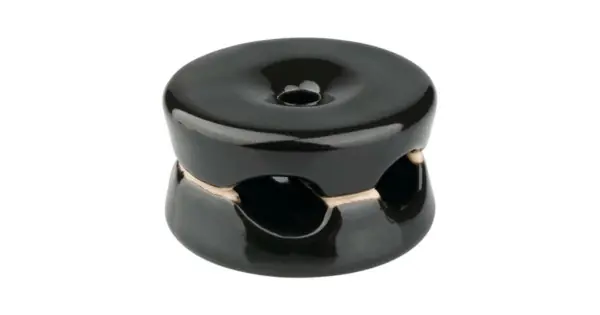 Sujetacables porcelana redondo doble negro, 5 uds ø32 x 18,6 mm Oferta Flash