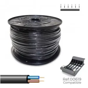 Venta Final Manguera tubular h05vv-f 2 x 1,00 mm² negra, 400 m. (bobina grande)