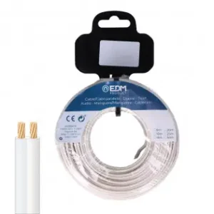 Venta Final Carrete cable paralelo 2x0,50mm blanco 5m (audio)