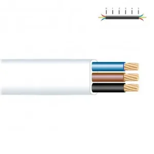 A Buen Precio Carrete manguera plana 3 x 1,00 mm² blanca, 20 m