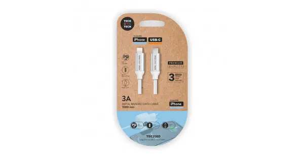 Oferta Limitada Cable nylon usb-c a lightning 1m blanco