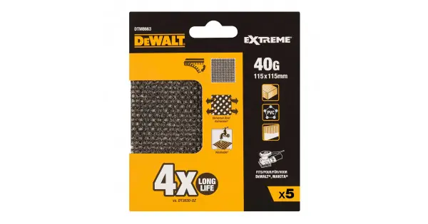 Económico Lijas de malla para lijadoras orbitales 115 x 115 mm, grano 40 , pack 5 uds