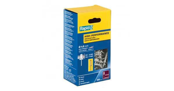 Caja 350 remaches ø4.8x10mm - alto rendimiento 5001435 rapid Hecho A Mano