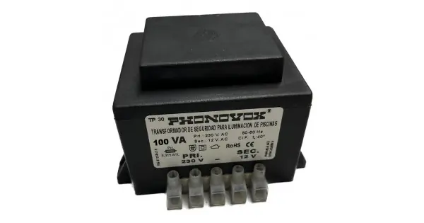 Devolución Gratuita Transformador pool 100va 230/12v 50-60hz. ip-00 regleta tp31100 phonovox