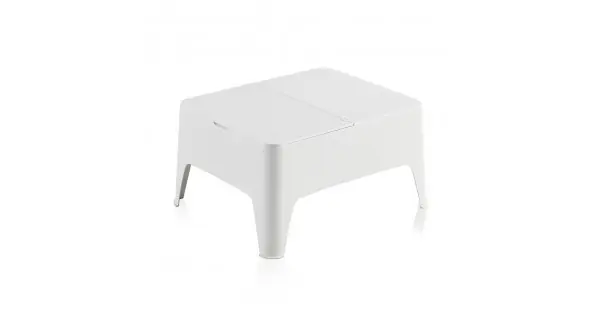Mesa auxiliar alaska color blanco para exterior 58 x 48 x 30 cm Precio De Fábrica