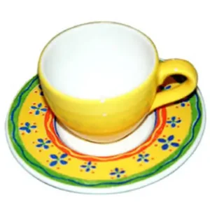 TAZA CAFE CON PLATO AIRONE SUNSHINE Hecho A Mano