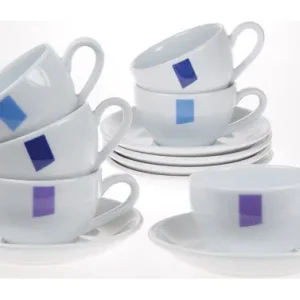 Más Vendido TAZA CAFE PORCEL DECOR JGO 6U COOR TEXTILE