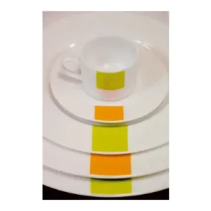 Liquidación TAZA CAFE PORCELANA JUEGO 6 UNIDADES VERDE VERTICAL