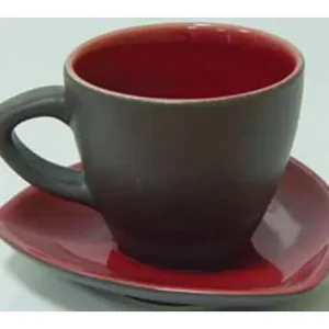 No Te Lo Pierdas TAZA CAFE+PLATO TRIANGULAR BURDEOS