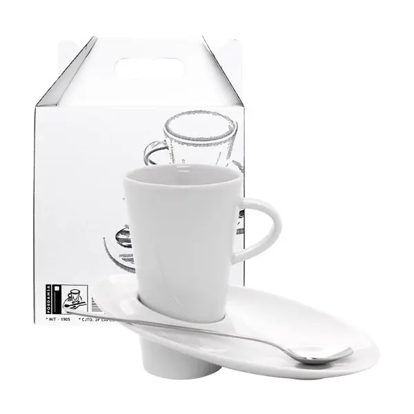 Mayoreo 2 TAZAS CAPUCCINO + 2PLATOS + 2CUCHARAS 9620328