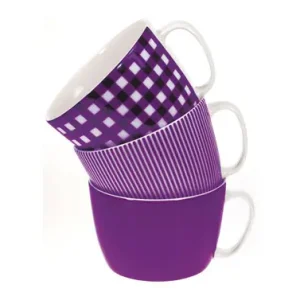 TAZA DESAYUNO 300 ML CUADROS LILA Disponible Ahora