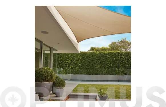 Entrega Rápida TOLDO VELA SOMBREO \\'IMPERMEABLE\\' TRIANGULAR 5 M BEIGE 260GR