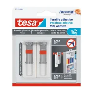 Premium TORNILLO ADHESIVO SMS AJUSTABLE REMOVIBLE PARED PI 2,0 KG BLISTER 2 TORNILLOS 6 TIRAS