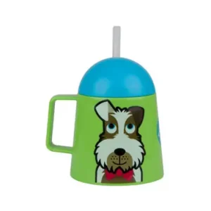 VASO INFANTIL CON ASA TAPA Y CAÑA PERRITO No Te Lo Pierdas