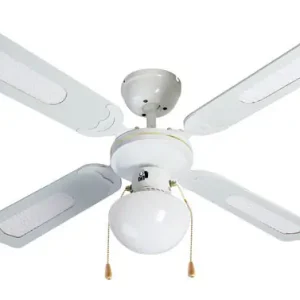 Auténtico VENTILADOR TECHO Ø105CM BLANCO CLASSIC CON LUZ4PALAS REVERSIBLES