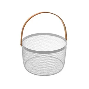 CESTA MULTIUSO/FRUTERO REDONDAGRIS ASA DE MADERA Envío Exprés
