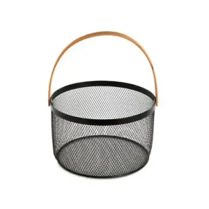 Gran Oferta CESTA MULTIUSO/FRUTERO REDONDANEGRO ASA MADERA