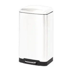 CUBO PEDAL RECTANGULAR METALICO20 L BLANCO Barato