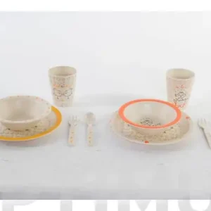 VAJILLA INFANIL BAMBU SET 5 PIEZASSURTIDO POLLITO Precio Rebajado