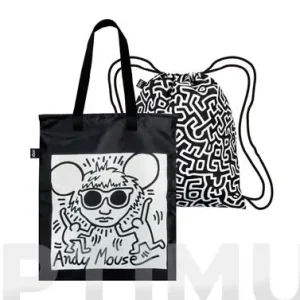 Máxima Calidad MOCHILA BOLSA REVERSIBLE LOQUIBLANCO/NEGRO DECORADO