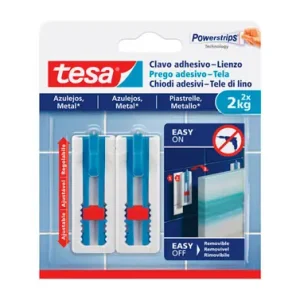 Artesanal CLAVO ADHESIVO SMS AJUSTABLE LIENZOS AZULEJOS2.0 KG BLISTER 2 CLAVOS 3 TIRAS