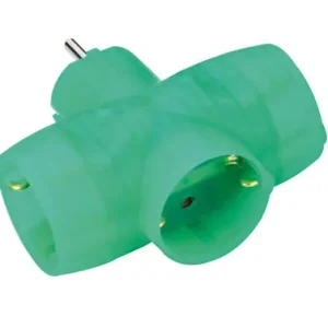 ADAPTADOR TRIPLE SCHUKO418353-VERDE Precio De Oferta