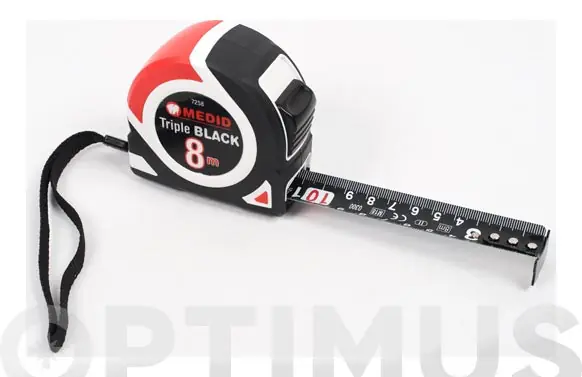 Directo De Fábrica FLEXOMETRO TRIPLE BLACK 8 M X 25 MMFONDO NEGRO IMPRESO EN BLANCO