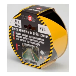 CINTA ADHESIVA SEÑALIZACION33 M X 50 MM AMARILLA/NEGRA Stock Limitado