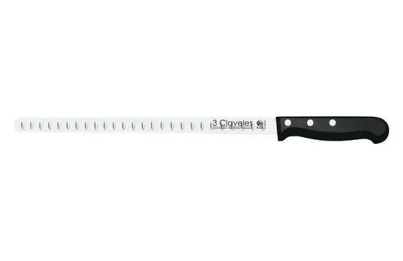 CUCHILLO JAMONERO ALVEOLADO Y CHAIRA + REGALO CUBRE JAMON Precio Bajo