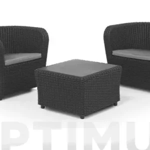 Favorito De Clientes CONJUNTO RATAN RESINA 2 SILLONES+MESA SET NOVA TETE A TETE GRAFITO
