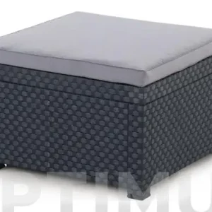 POUF RATAN RESINA DIVA GRAFITO 56X56X39 CM Mejor Calidad