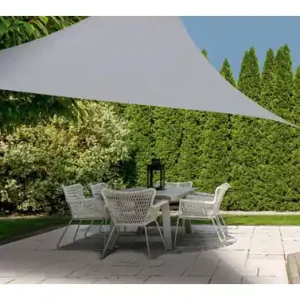 TOLDO POLIESTER TRIANGULAR GRIS 3,6 X 3,6 X 3,6 M Garantía Incluida