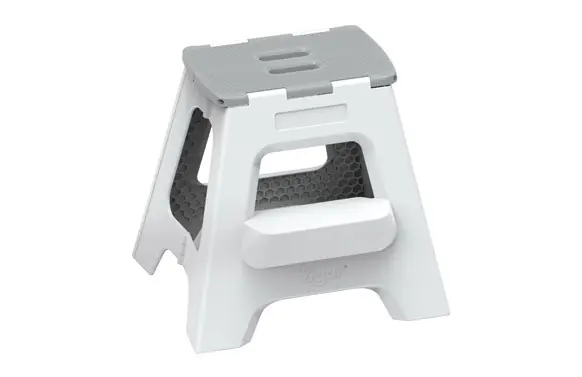 TABURETE PLEGABLE 40 CM CON PELDAÑO GRIS Popular