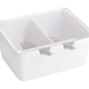 AZUCARERO DOBLE CERAMICA BLANCO TAPA ACRILICA + 2 CUCHARAS Máxima Calidad