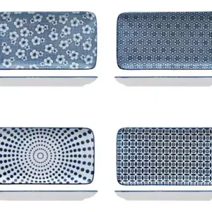 BANDEJA PORCELANA HANAMI RECTANGULAR - 23 X 12 CM Tendencia