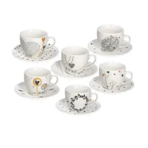 TAZA TE NEW BONE CHINA CON PLATO SET 6U GOLDY Envío Exprés