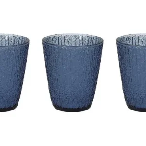 Venta Final VASO VIDRIO COLOR DAVOR SET 3U AZUL