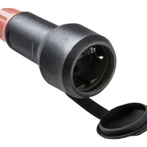 BASE TT 16A-250V CON TAPA NEGRO CON PRENSAESTOPA Nuevo Modelo